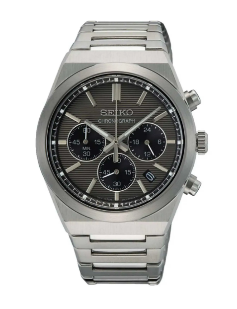 Relógio Seiko Essentials Cronógrafo Quartzo Cinza SSB455