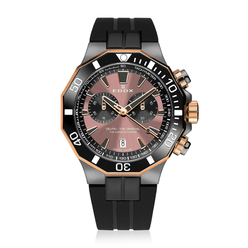 Relógio Edox DELFIN THE ORIGINAL CHRONOGRAPH 10112-357GRNCA-BRNR - Quartzo 43mm