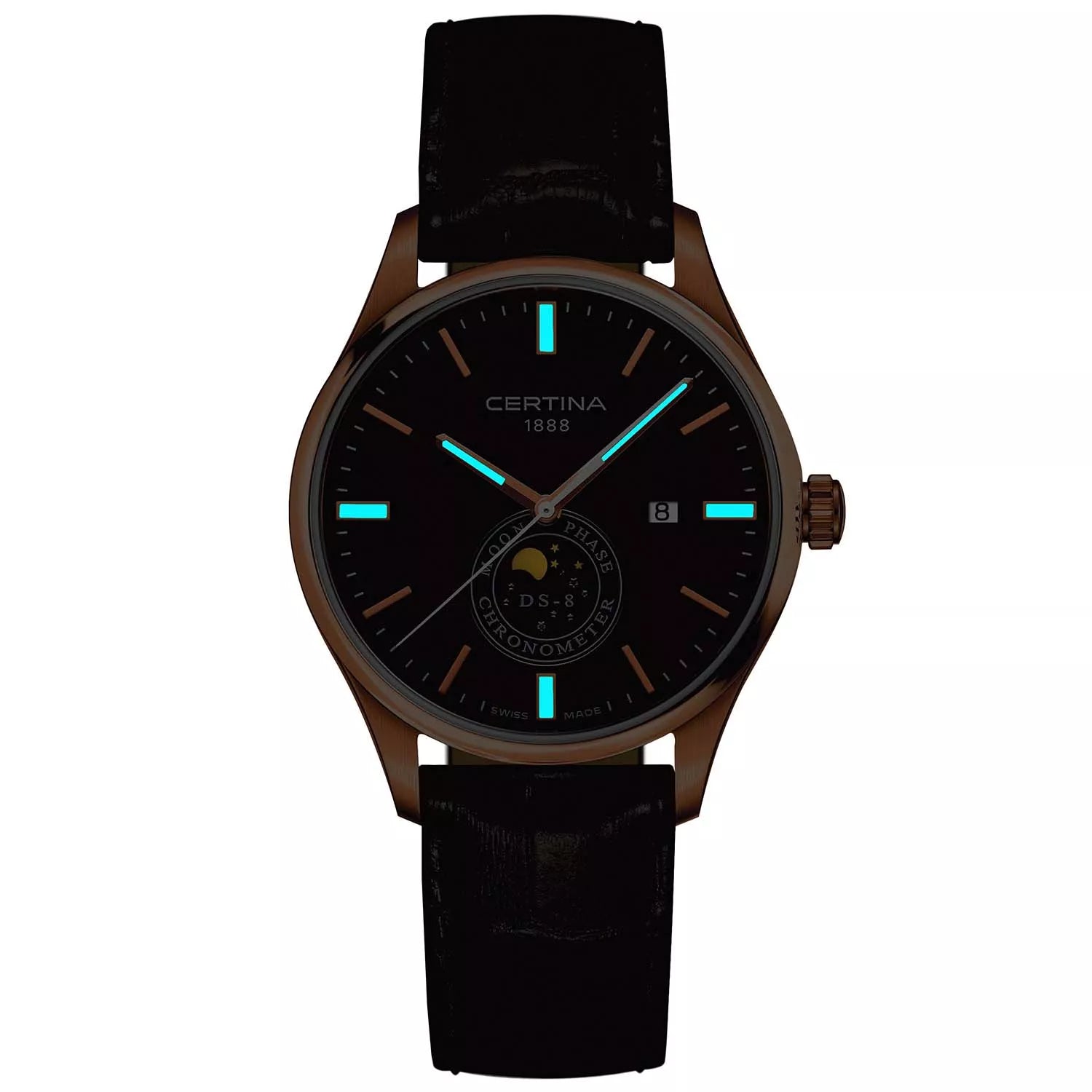 Relógio Certina DS 8 Moon Phase C0334573605100 - Quartzo - 41mm