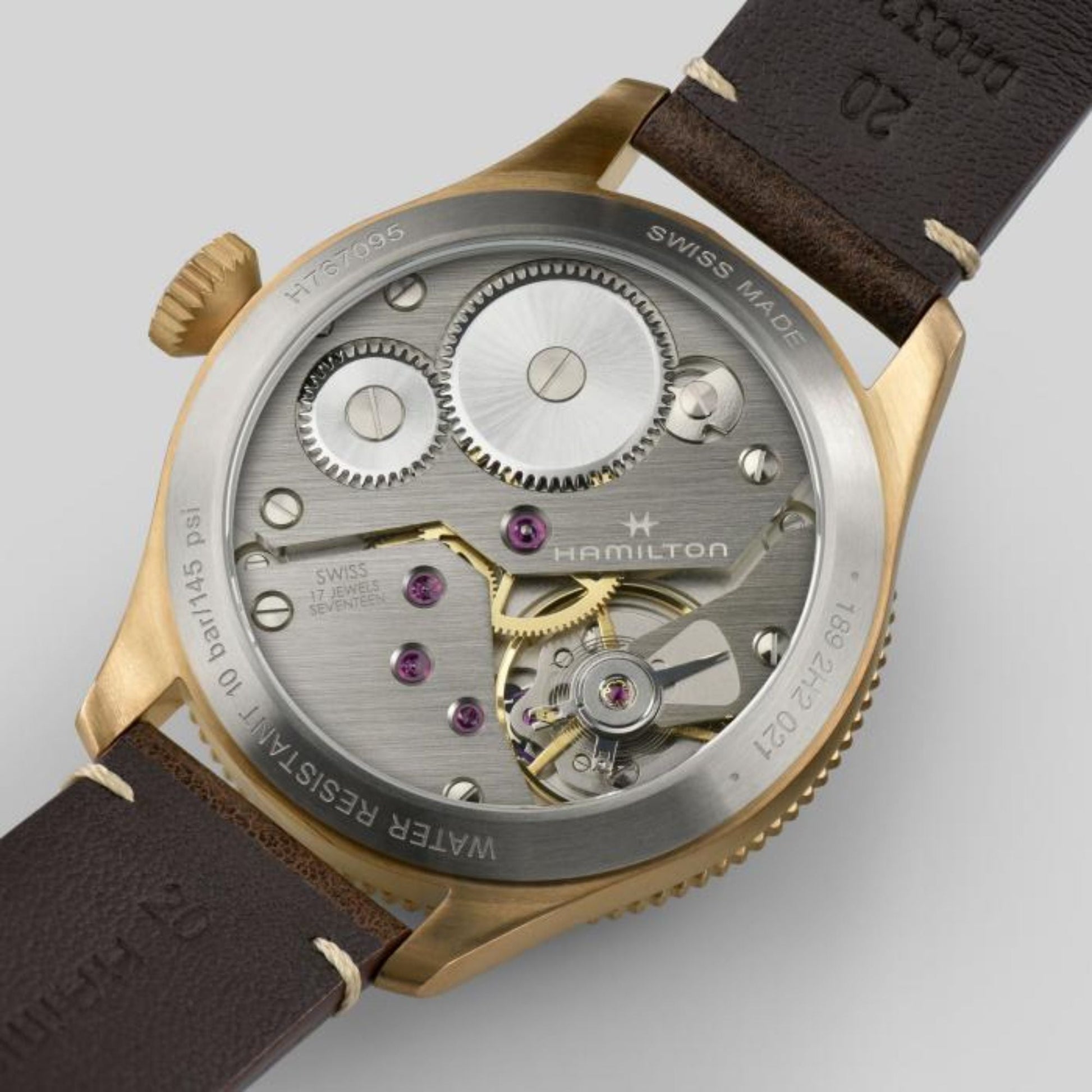 Relógio Hamilton Khaki Aviation PILOT PIONEER BRONZE - H76709530 - Automático 43mm