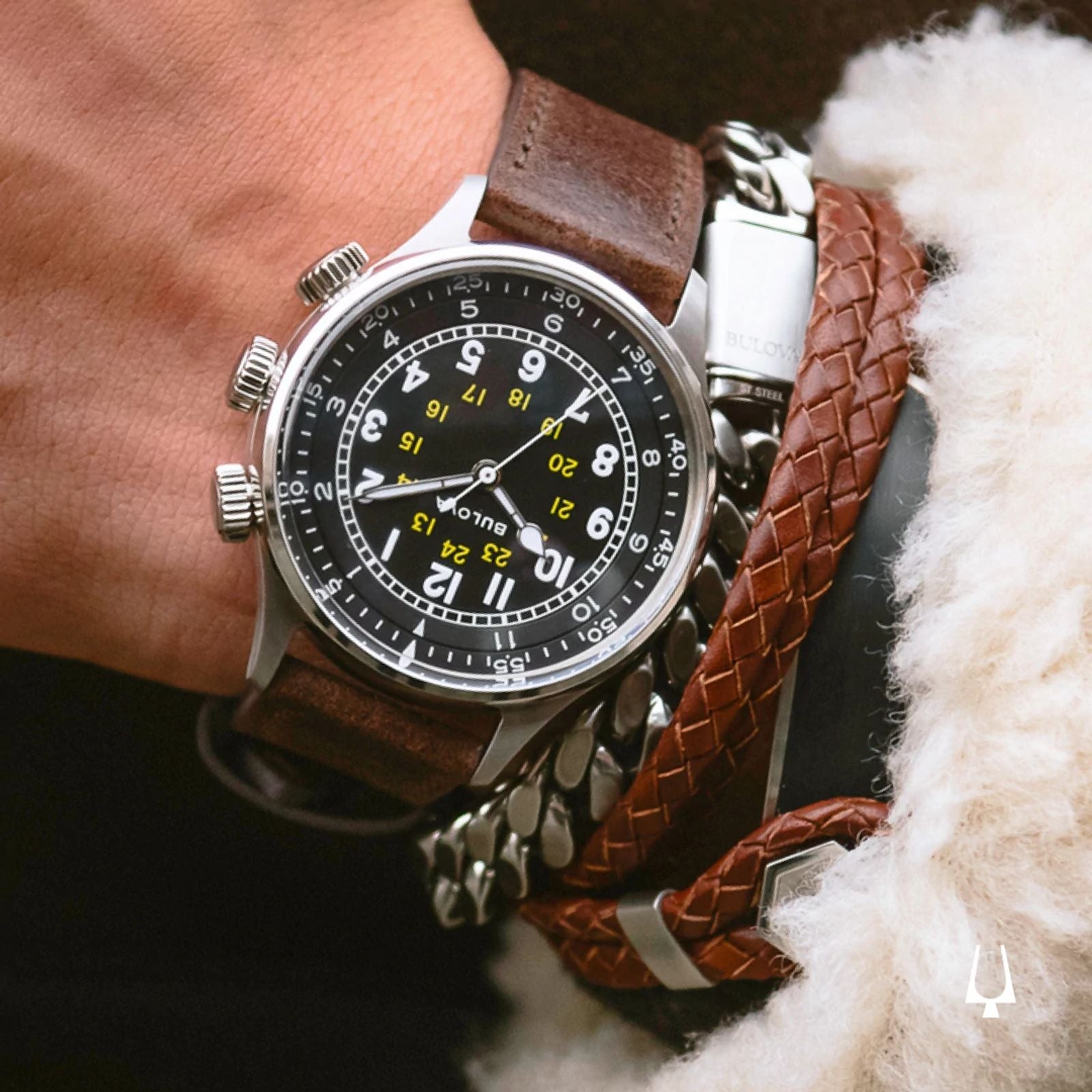 Relógio Bulova A-15 Pilot Military 96A245