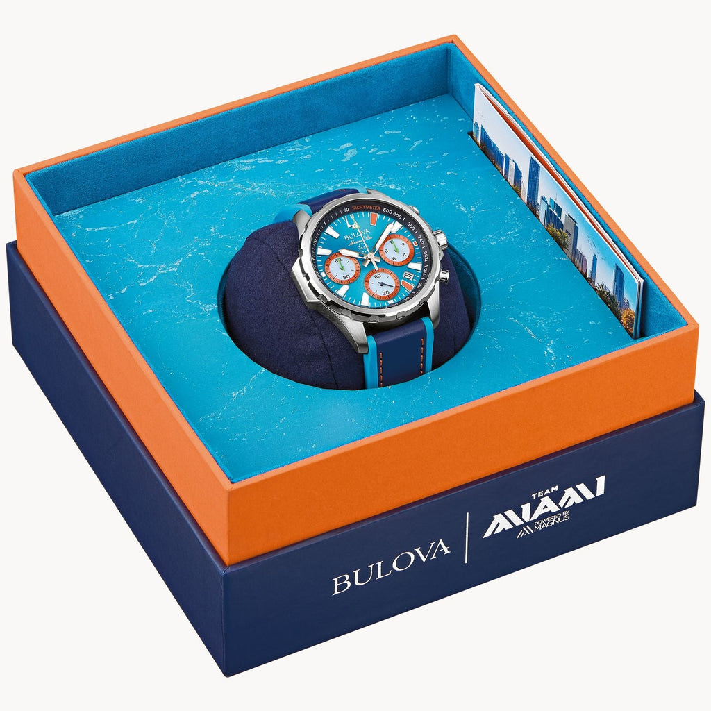 Relógio Bulova E1 Team Miami Marine Star 96B460 43mm