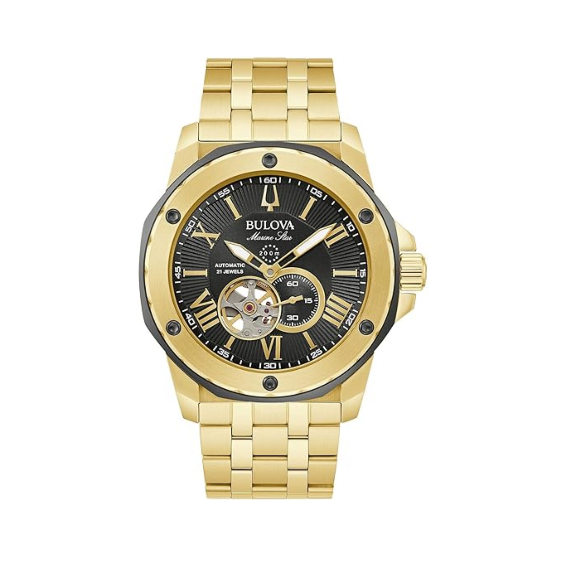 Relógio Bulova Marine Star 98A273 Gold-Tone Automático