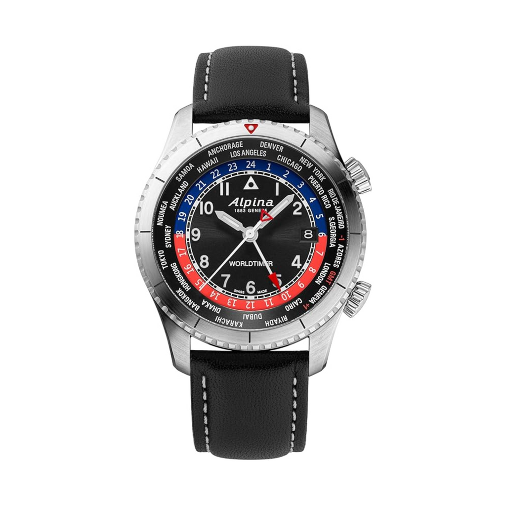 Relógio Alpina Startimer Swiss GMT Worldtimer Quartz AL-255BRB4S26