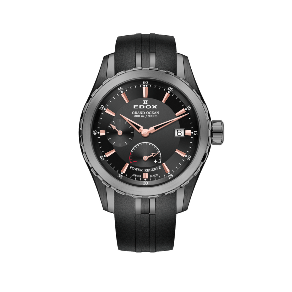 Relógio Edox Grand Ocean Power Reserve Automático 40mm 94500-357GNCA-NIR