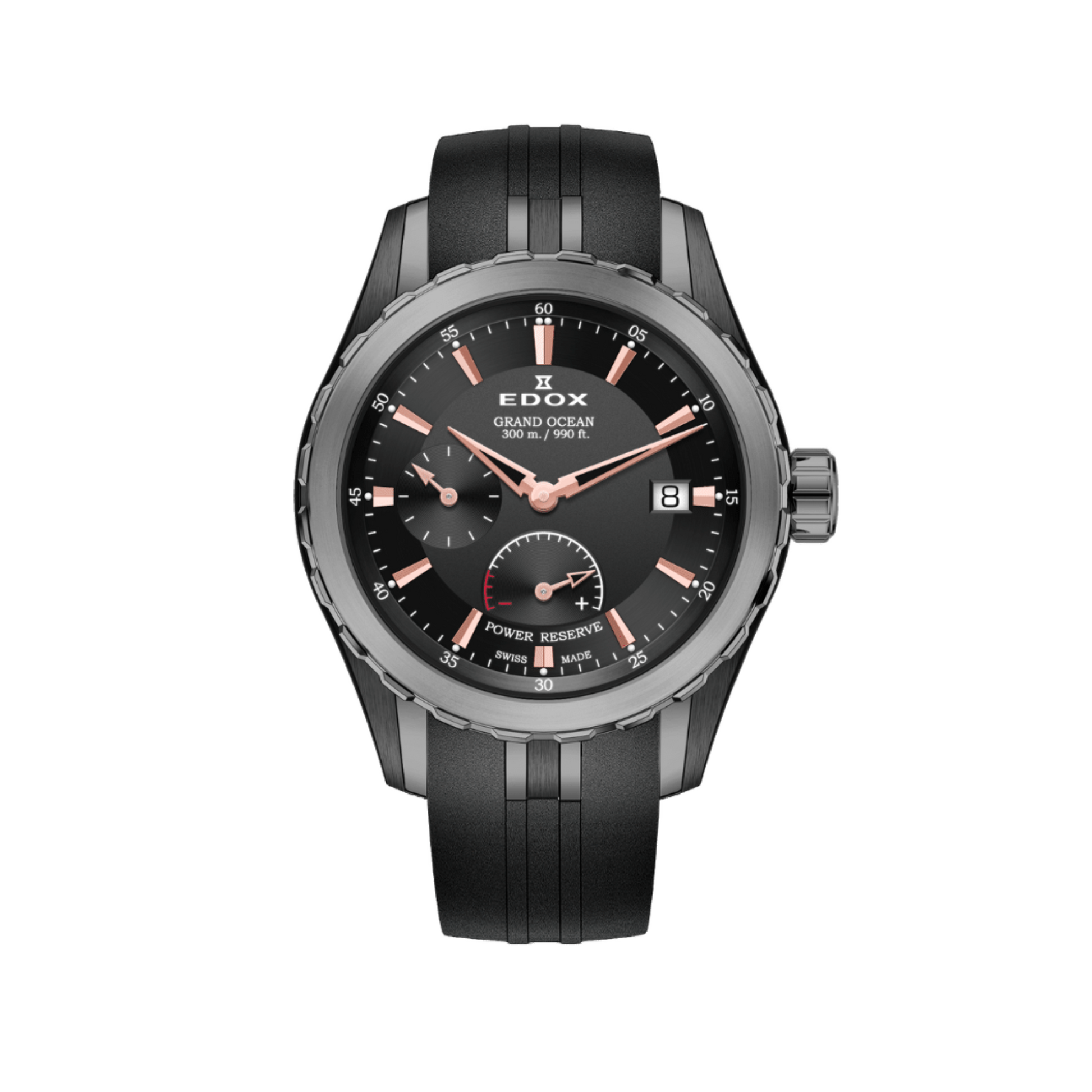 Relógio Edox Grand Ocean Power Reserve Automático 40mm 94500-357GNCA-NIR