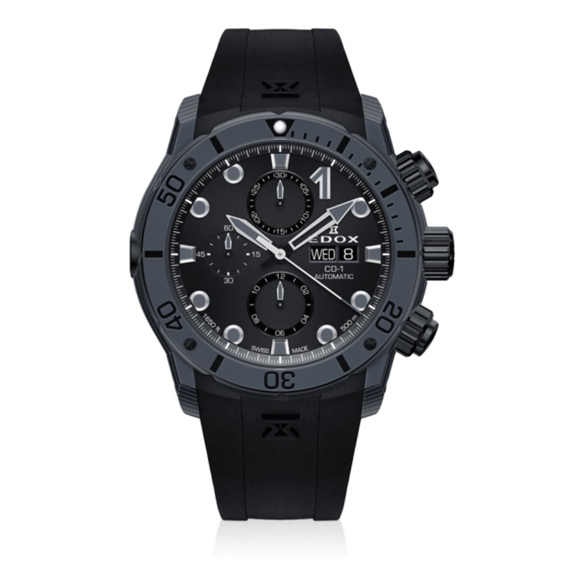 Relógio Edox CO-1 CO-1 CARBON CHRONOGRAPH 01125-CLNGN-NING - Automático 45mm