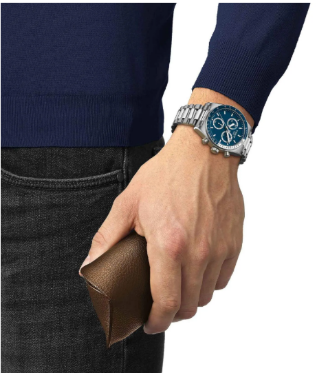 Relógio Tissot PR516 Cronógrafo – Mostrador Azul | Novo