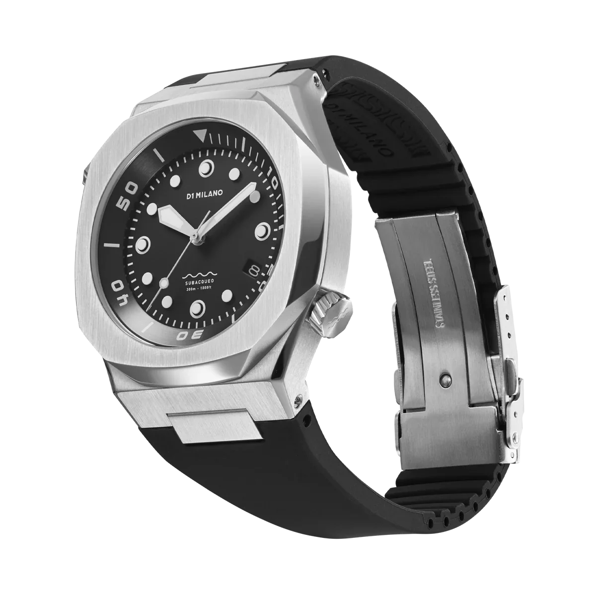 Relógio D1 Milano Deep Black Subacqueo 43.5 MM D1-DVRJ01