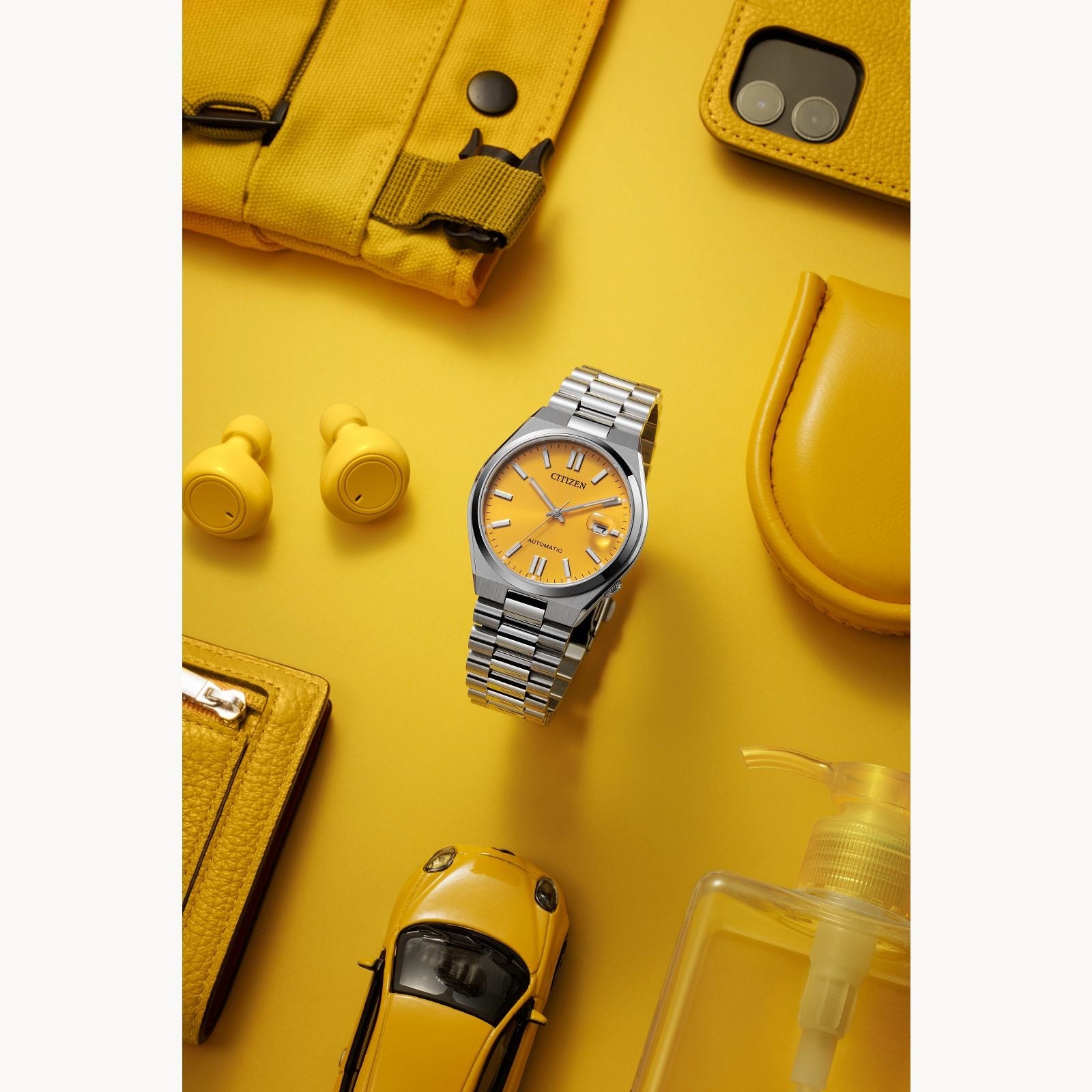 Relógio Citizen Tsuyosa NJ015 Amarelo