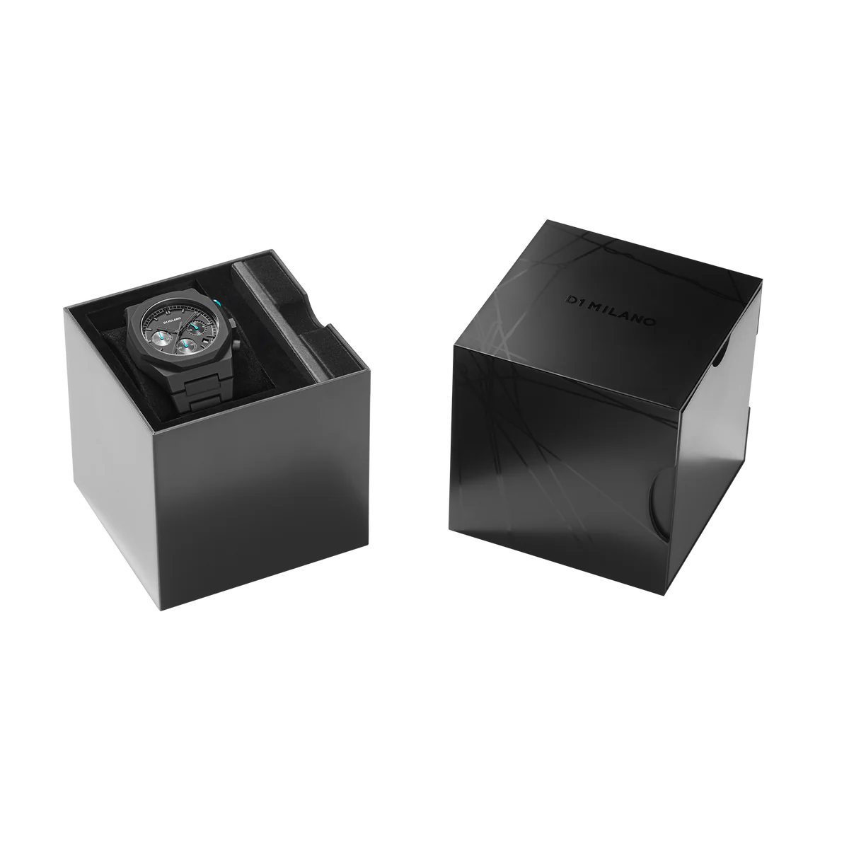 Relógio D1 Milano Charcoal Black Polychrono 40.5mm D1-PHBJ07