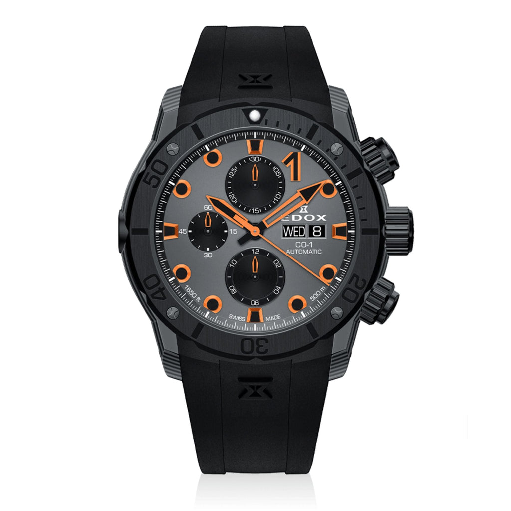 Relógio Edox CO-1 CO-1 Carbon Chronograph Automático Ø 45 mm | 01125-CCN-GNO