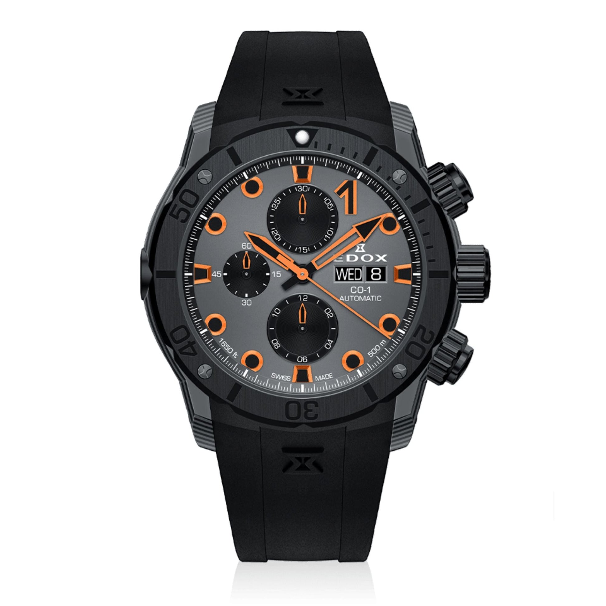 Relógio Edox CO-1 CO-1 Carbon Chronograph Automático Ø 45 mm | 01125-CCN-GNO