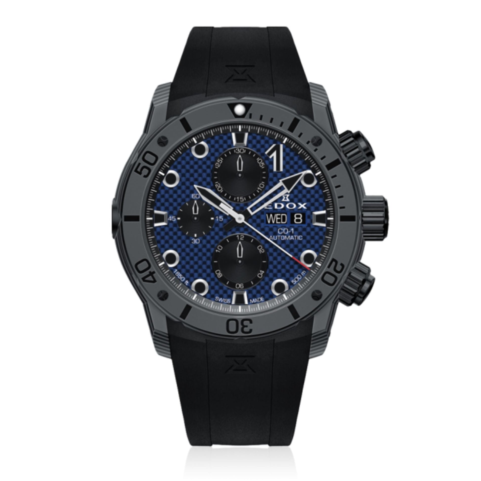 Relógio Edox CO-1 CO-1 Carbon Chronograph Automático Ø 45 mm | 01125-CLNGN-BUNN