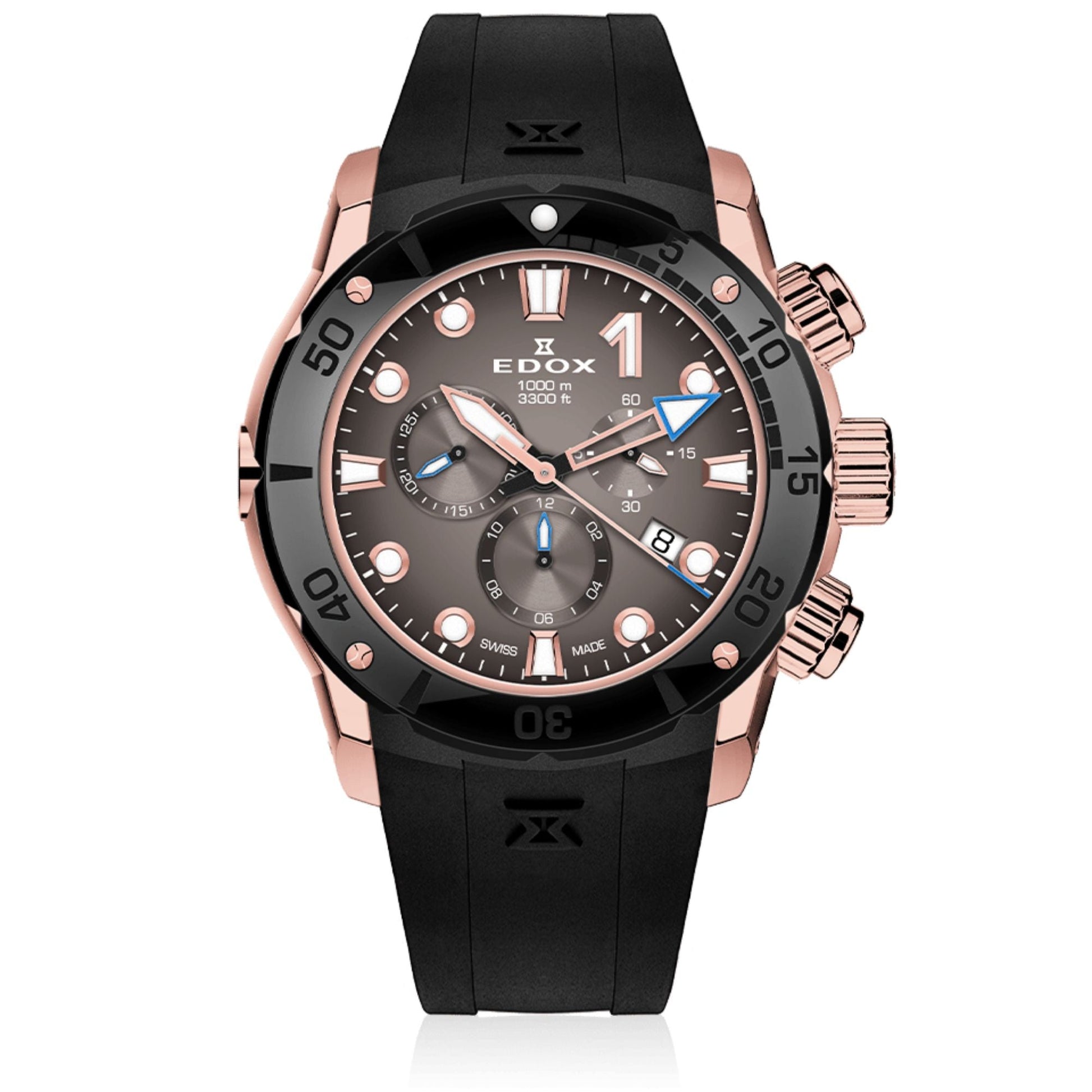 Relógio Edox CO-1 Chronograph Ø 45 mm | Quartzo 10242-TINRCA-BRDR