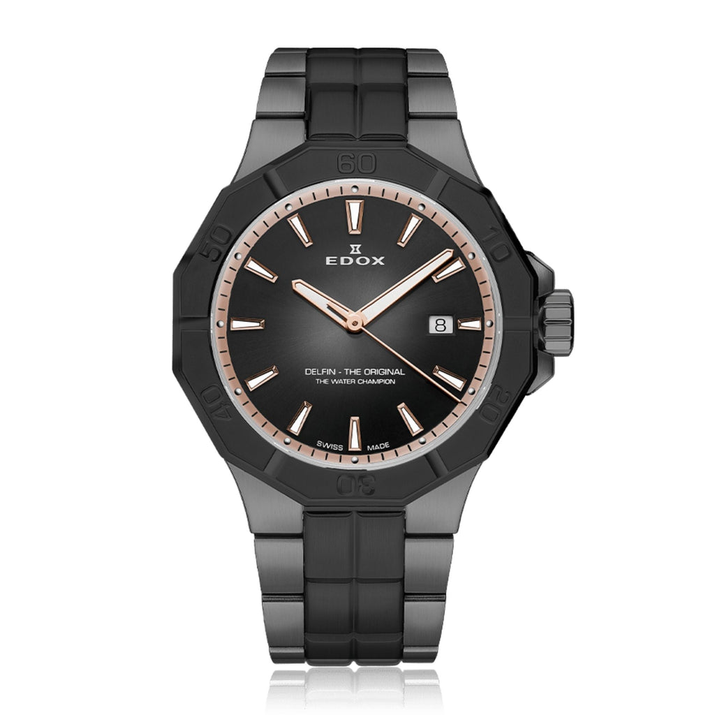 Relógio Edox Delfin The Original Date Ø 43 mm | Quartzo 53021-37GNM-NDR