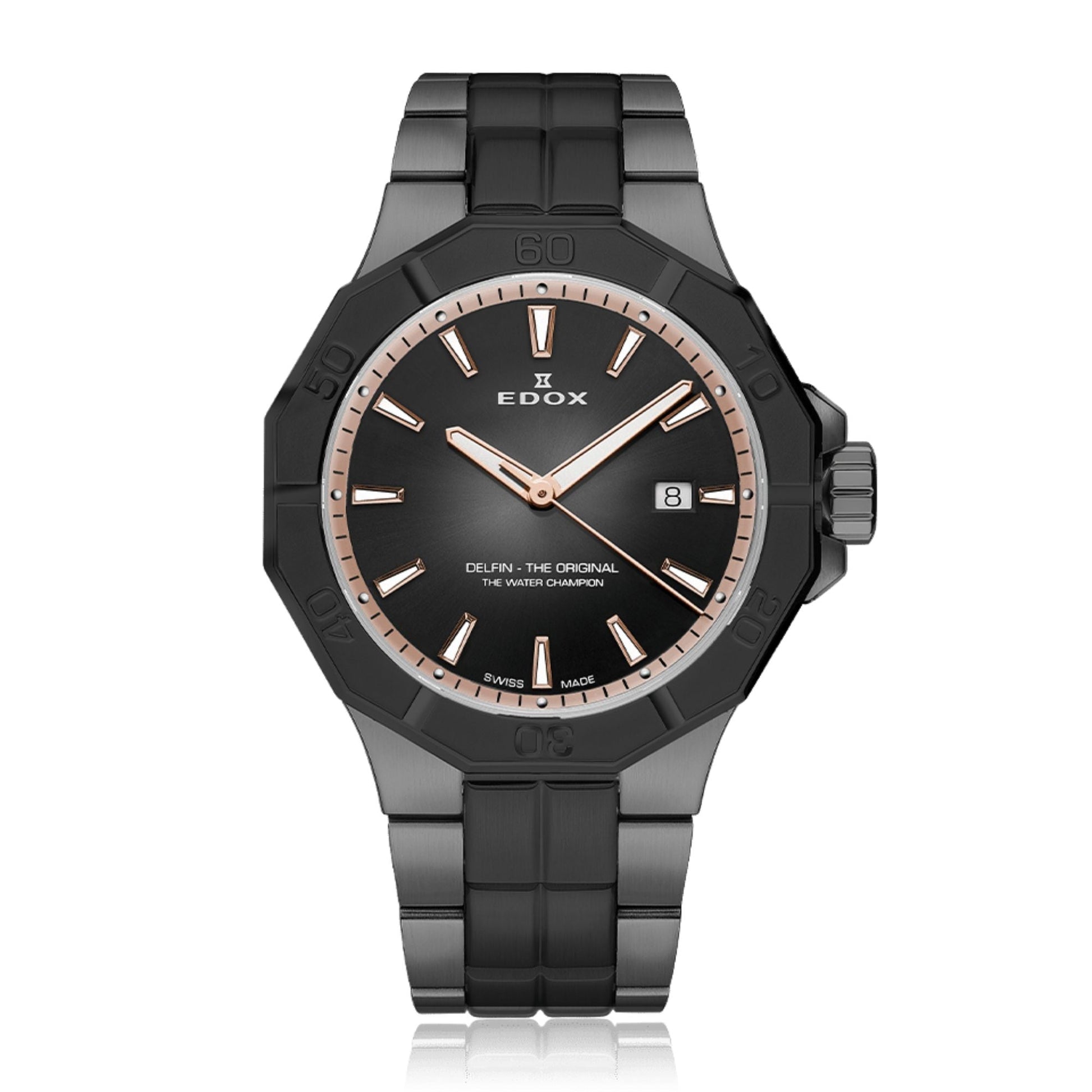 Relógio Edox Delfin The Original Date Ø 43 mm | Quartzo 53021-37GNM-NDR