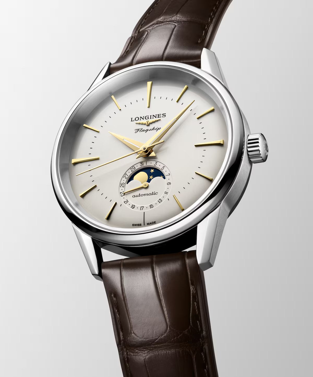 Relógio Longines FLAGSHIP HERITAGE MOONPHASE L4.815.4.78.2 - Automático 38,5mm