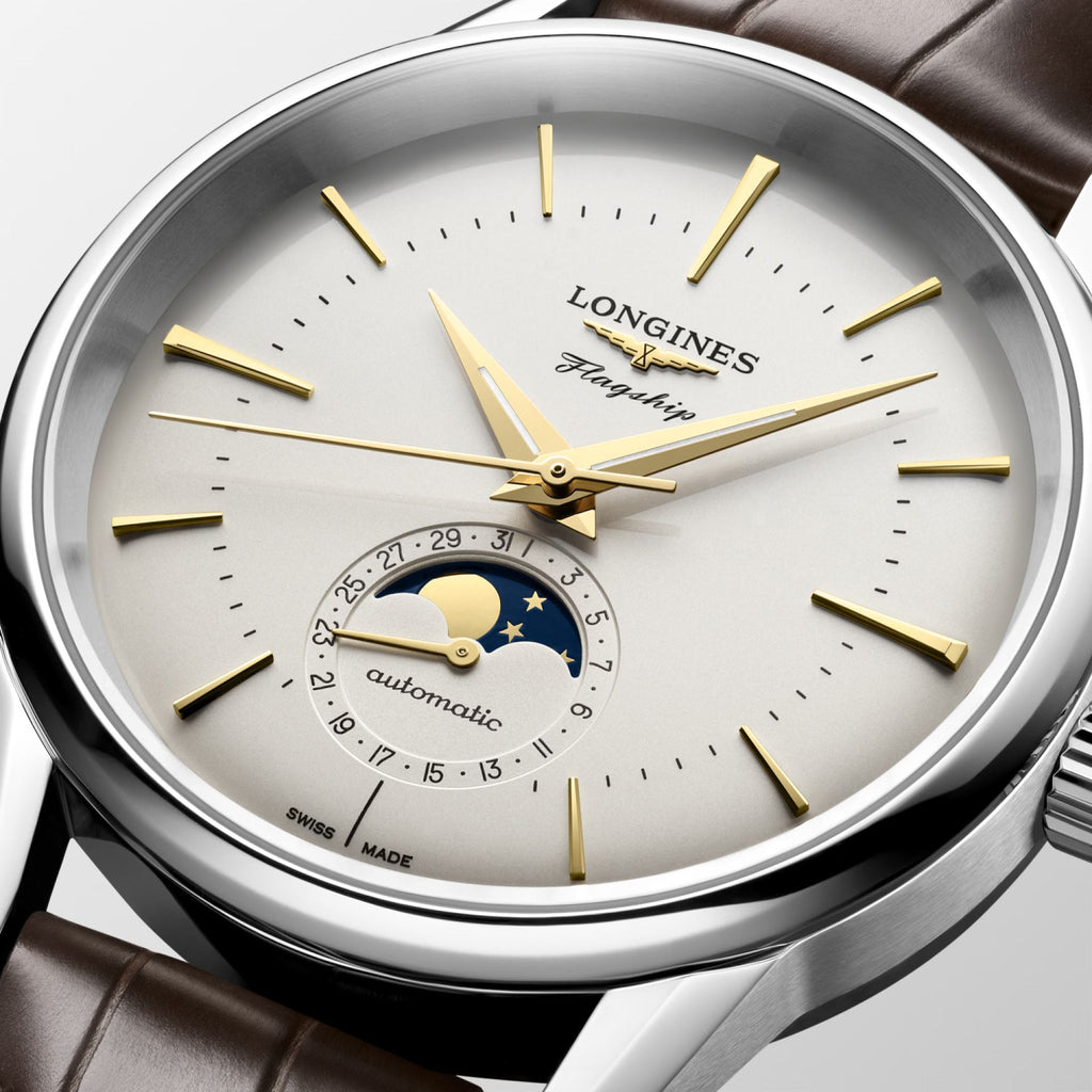 Relógio Longines FLAGSHIP HERITAGE MOONPHASE L4.815.4.78.2 - Automático 38,5mm
