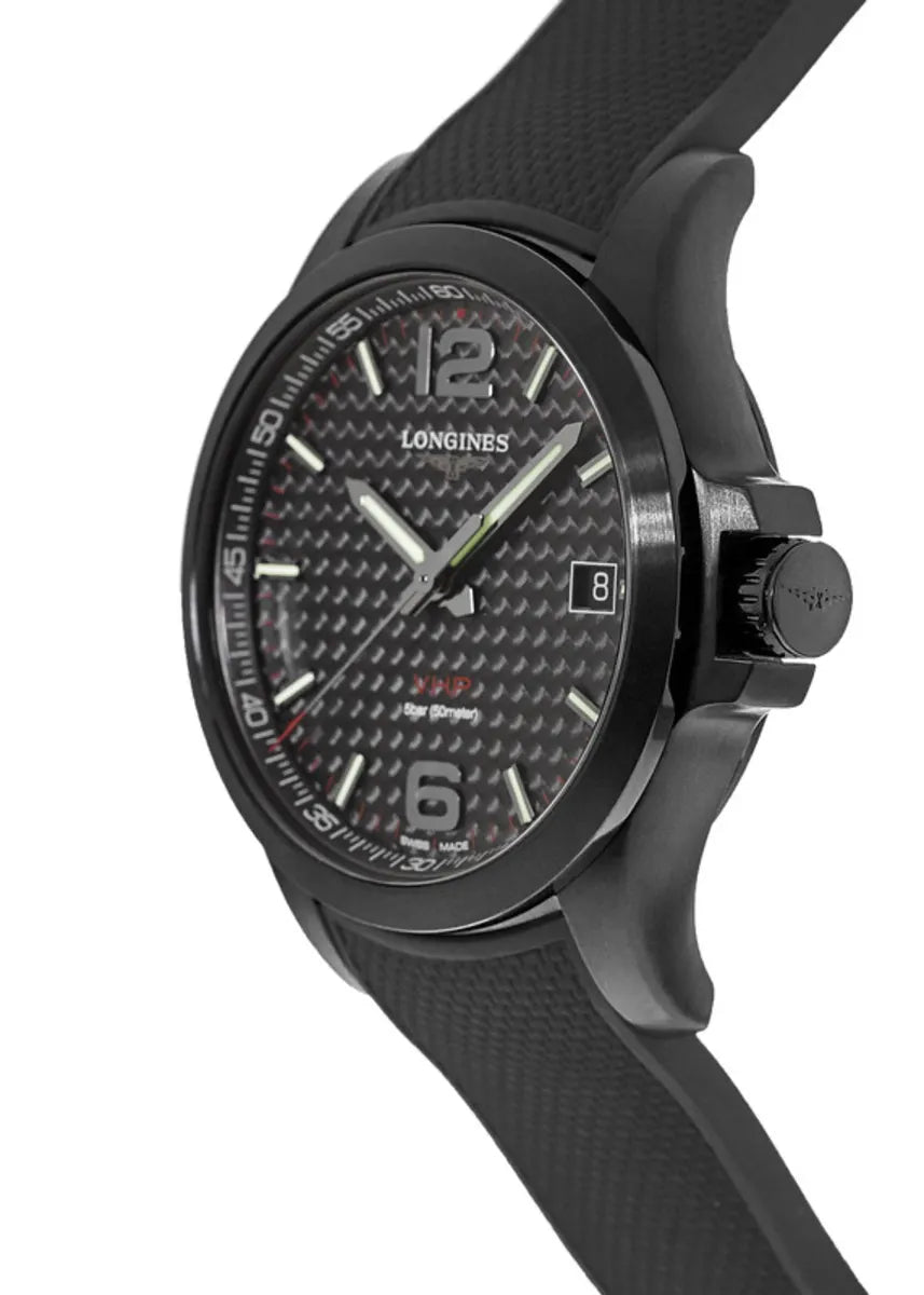 Relógio Longines Conquest V.H.P. 41mm L3.716.2.66.9 CARBON Quartzo