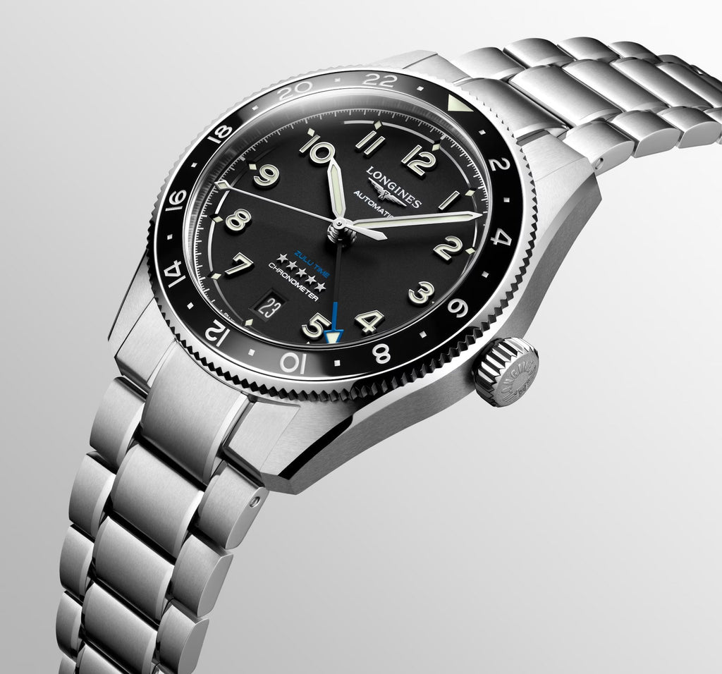 Relógio Longines SPIRIT ZULU TIME L3.802.4.53.6 - Automático 39mm - Unissex