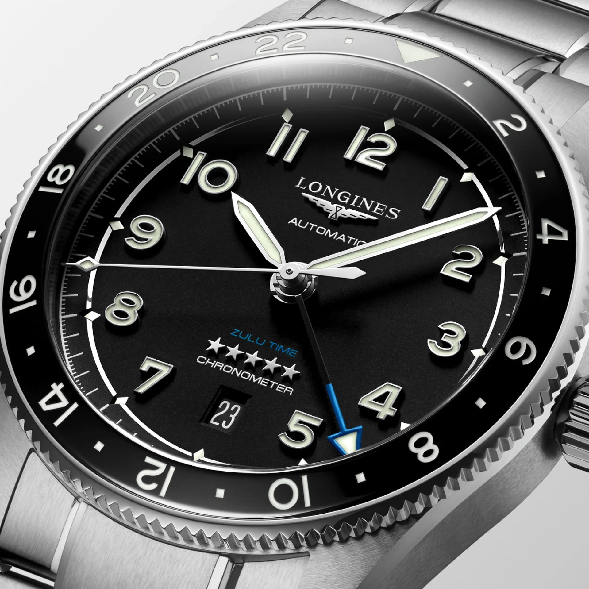 Relógio Longines SPIRIT ZULU TIME L3.812.4.53.6 - Automático 42mm