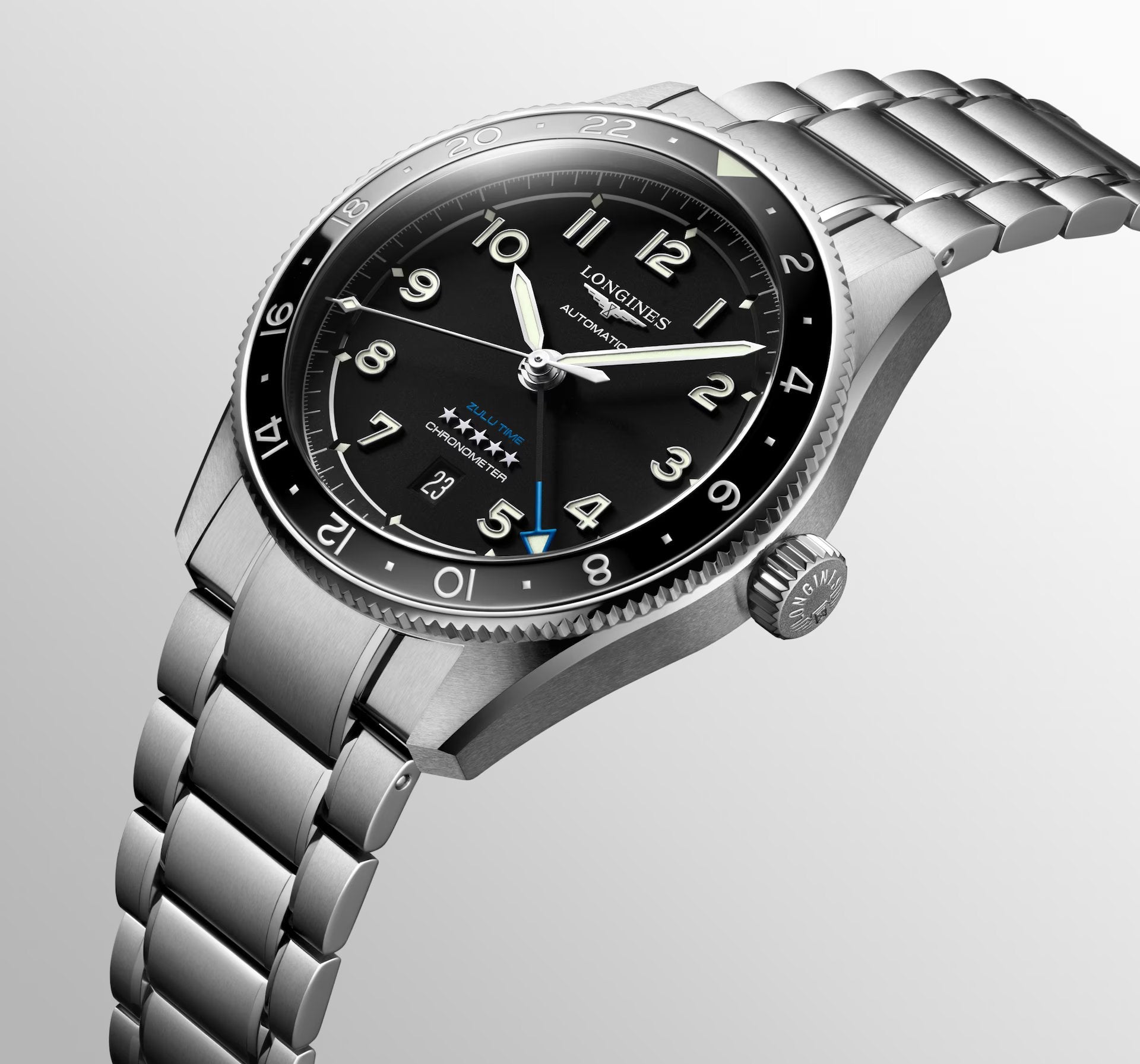 Relógio Longines SPIRIT ZULU TIME L3.812.4.53.6 - Automático 42mm