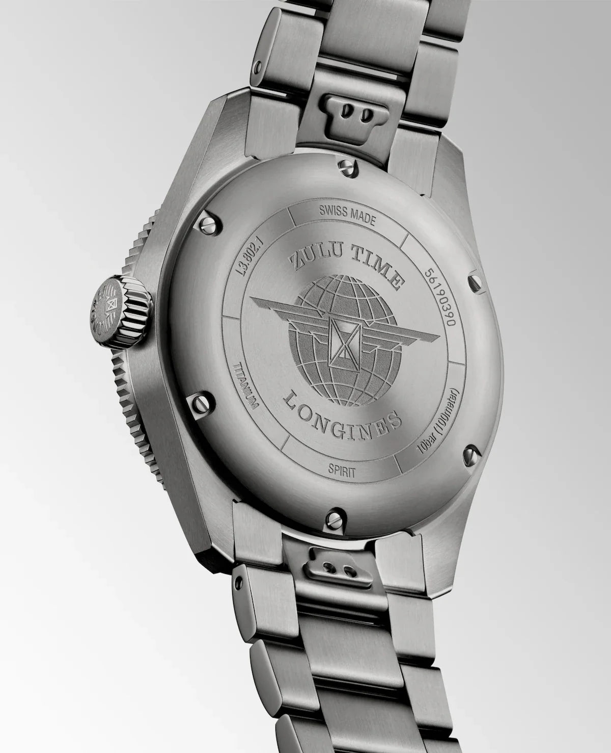 Relógio Longines SPIRIT ZULU TIME 39mm GMT L3.802.1.53.6 Titânio
