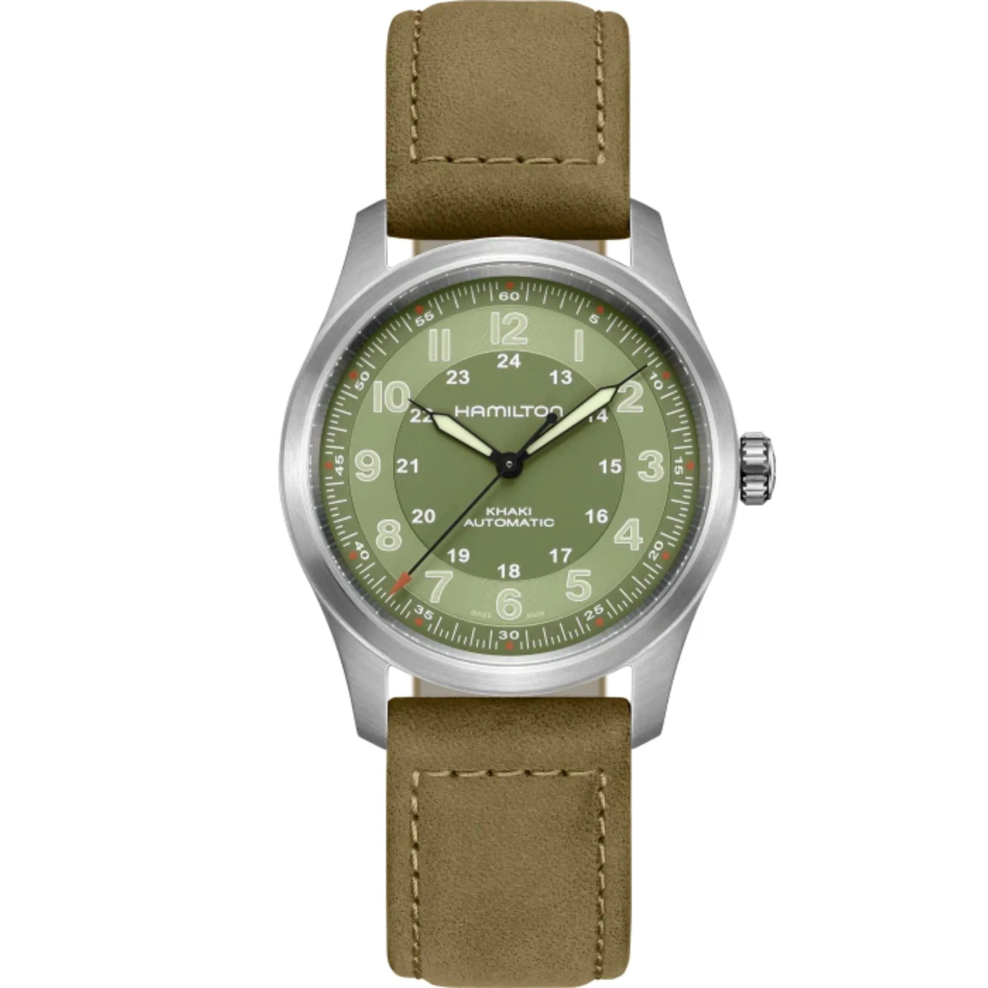 Relógio Hamilton Khaki Field Automatic Green Dial Unisex Watch H70205860