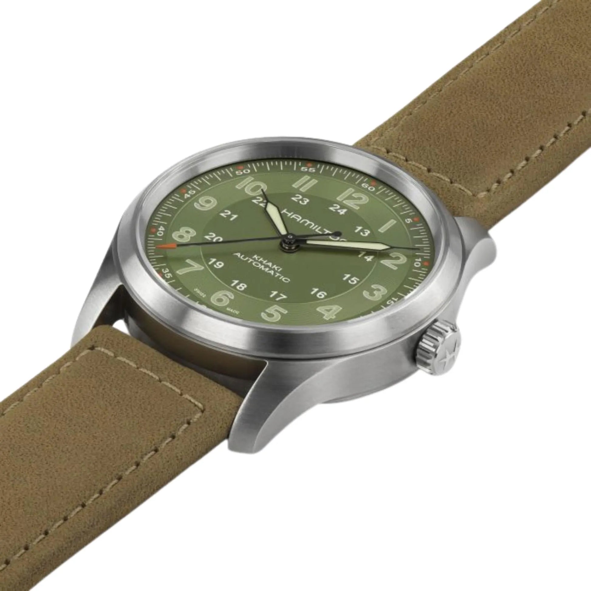 Relógio Hamilton Khaki Field Automatic Green Dial Unisex Watch H70205860